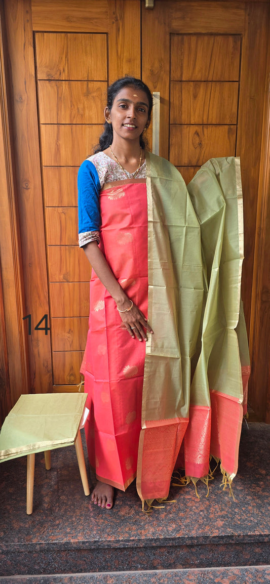 Pure Silk Cotton Suit  - 14
