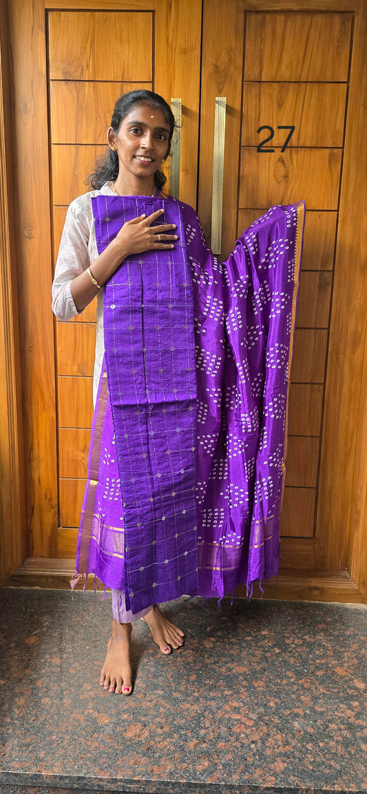 Raw silk with Chennuri silk Dupatta - RC27