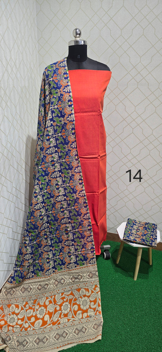 Kalamkari 3 piece Cotton suit - 14