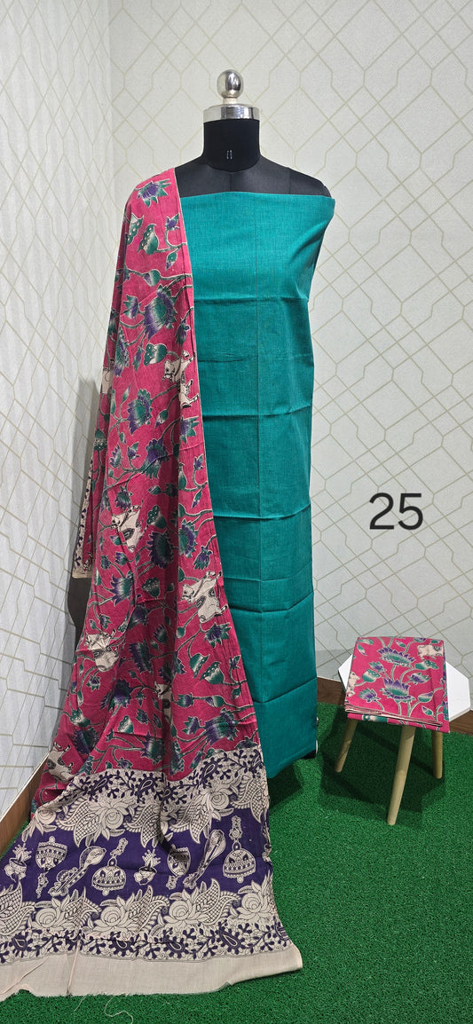 Kalamkari 3 piece Cotton suit - 25