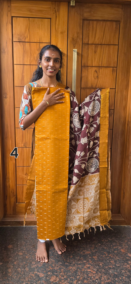 Raw silk with Chennuri silk Dupatta - RC04
