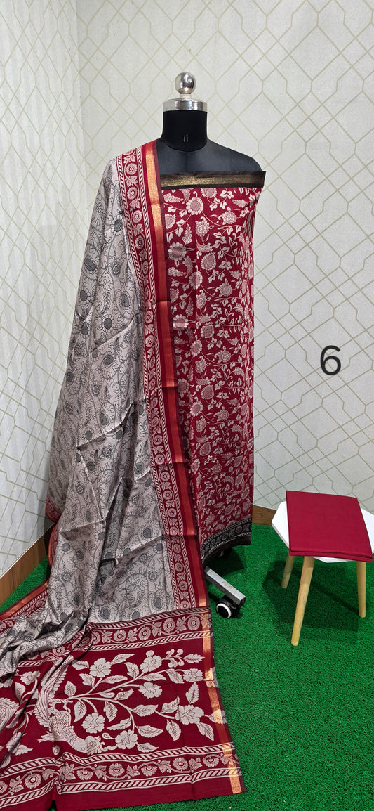 Semi-Maheswari Silk Salwars - SM06