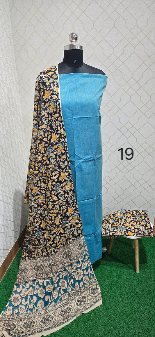 Kalamkari 3 piece Cotton suit - 19