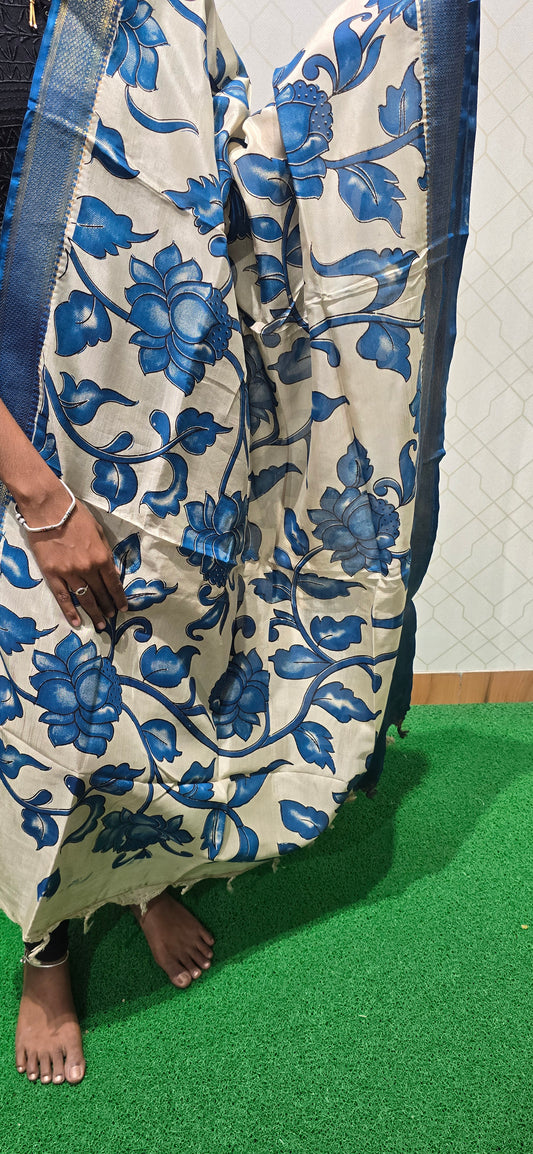 Chennuri Kalamkari Silk Dupatta P12