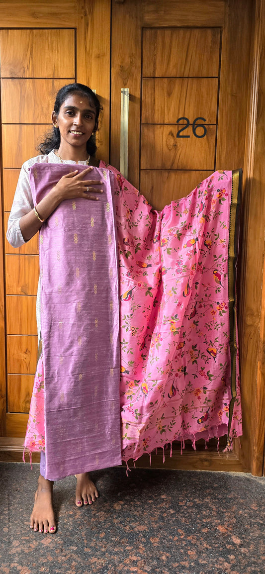 Raw silk with Chennuri silk Dupatta - RC26