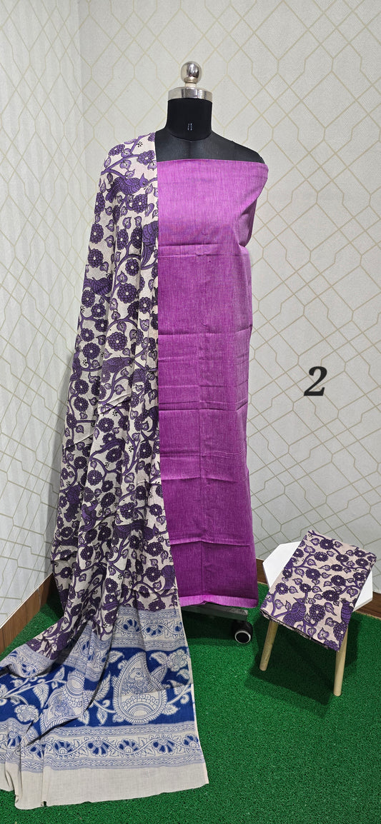 Kalamkari 3 piece Cotton suit - 02