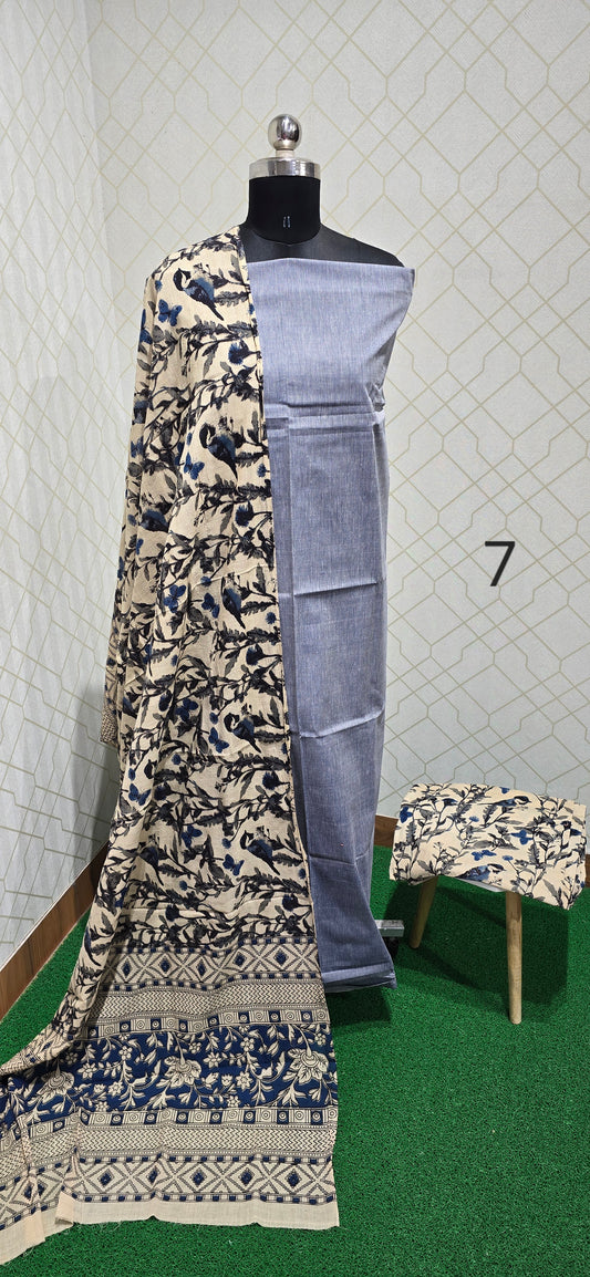 Kalamkari 3 piece Cotton suit - 07