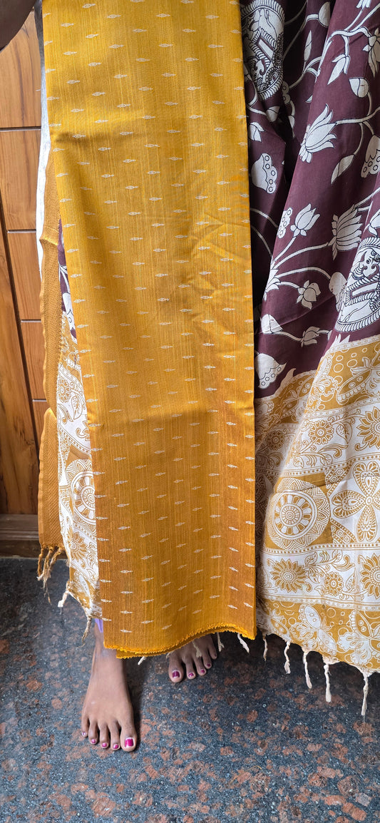 Raw silk with Chennuri silk Dupatta - RC04