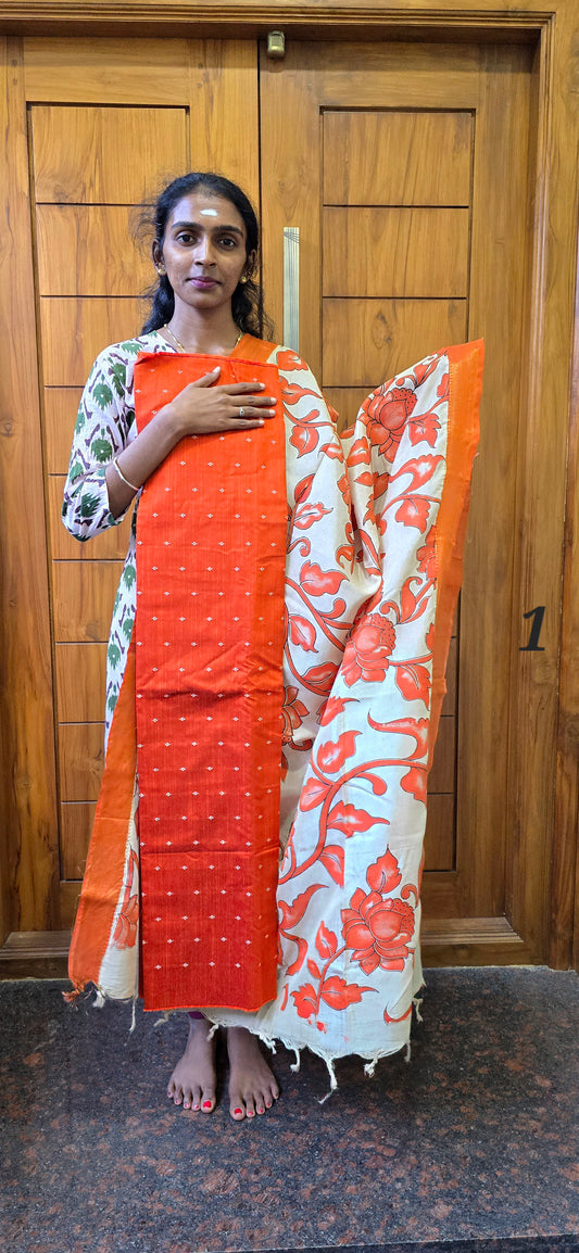 Raw silk with Chennuri silk Dupatta - RC01