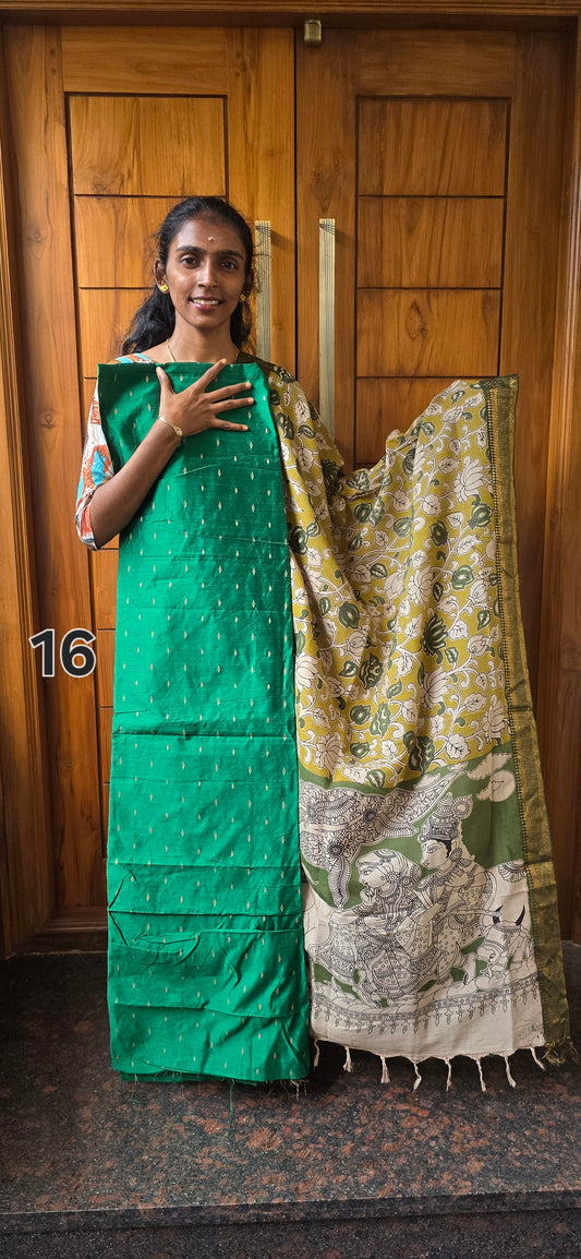 Raw silk with Chennuri silk Dupatta - RC16