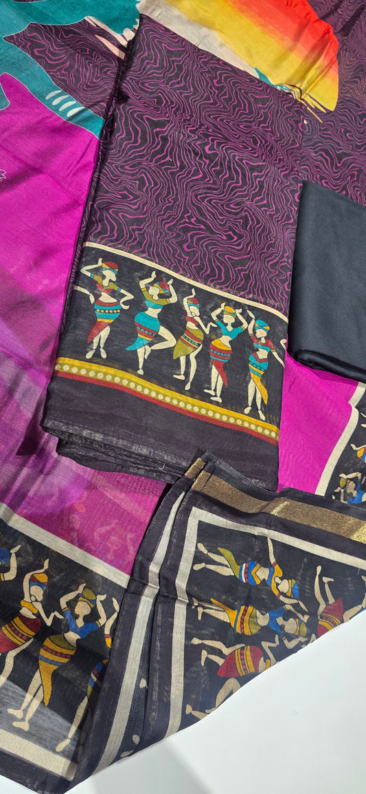 Semi-Maheswari Silk Salwars - SM07