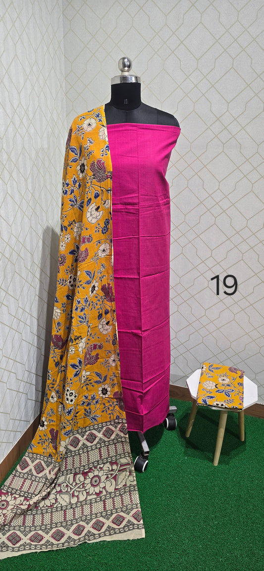 Kalamkari 3 piece Cotton suit - 19