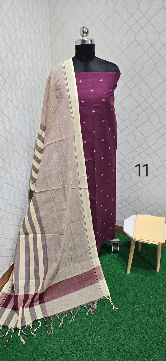 Office wear Handloom Cotton Suits - 11