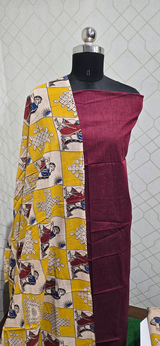 Kalamkari 3 piece Cotton suit - 06