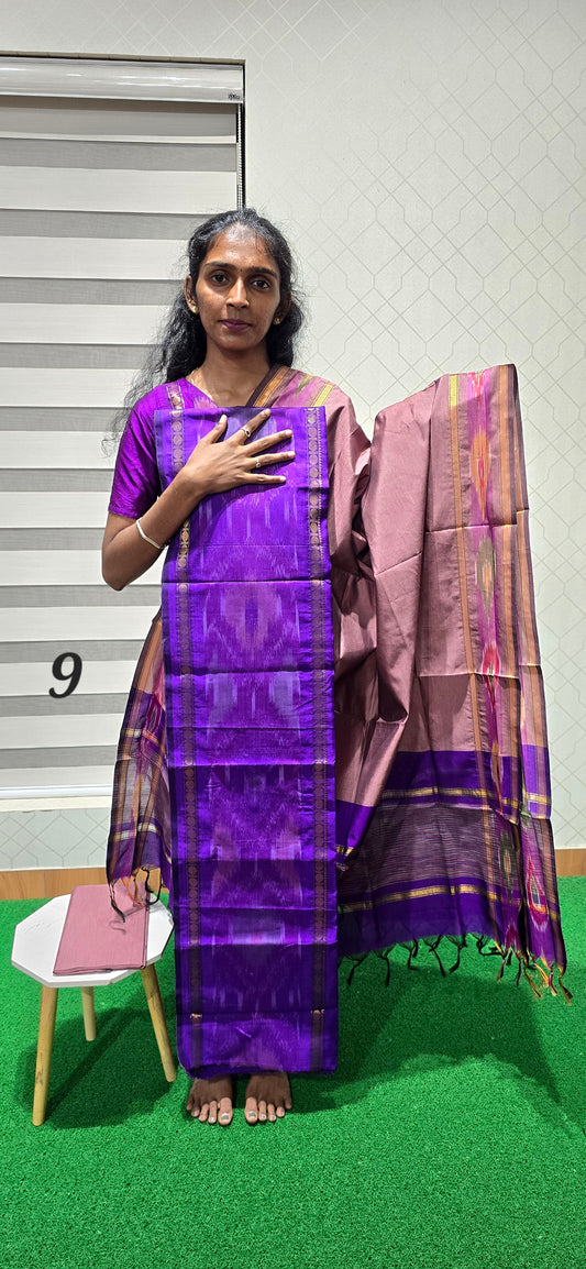 Pochampalli Ikkat Sico with border dupatta - PIS09