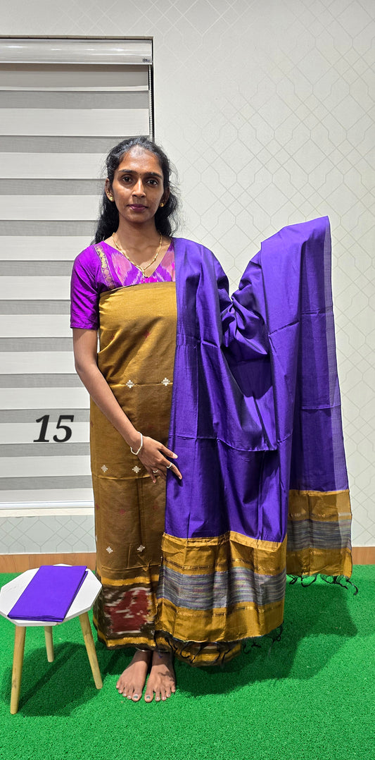 Pochampalli Ikkat Sico with border dupatta - PIS15