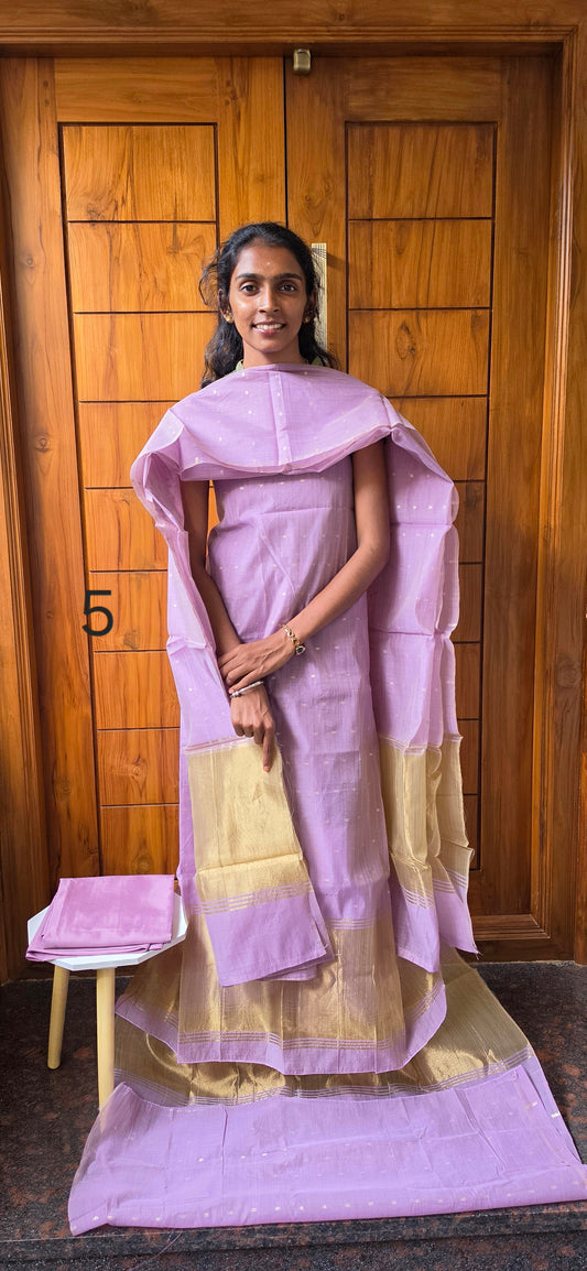 Semi Silk Cotton Suit  - 05