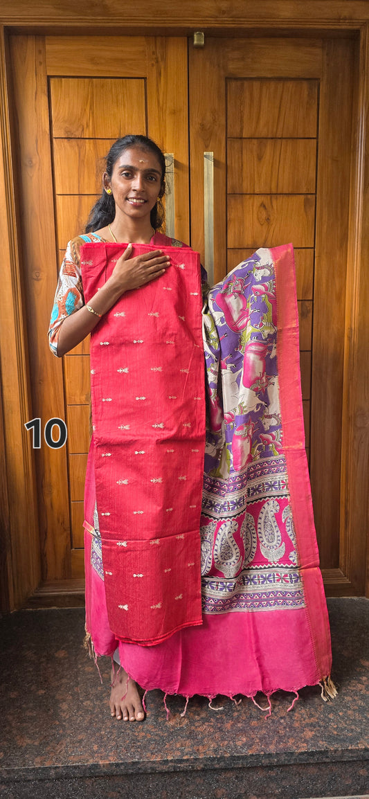 Raw silk with Chennuri silk Dupatta - RC10