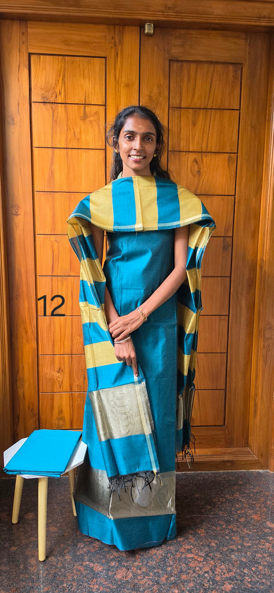 Semi Silk Cotton Suit  - 12