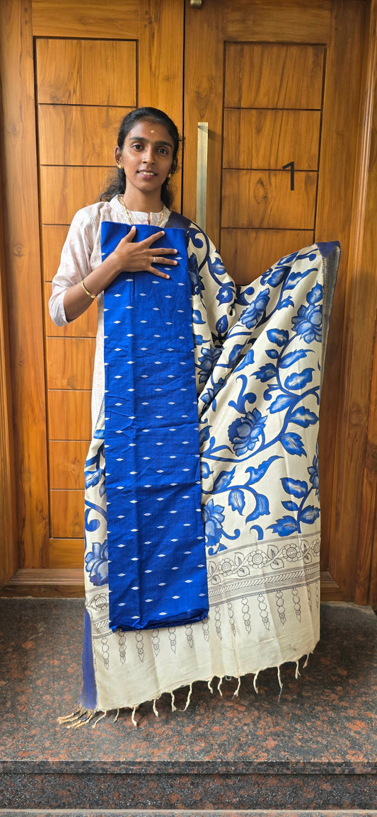 Raw silk with Chennuri silk Dupatta - RC01