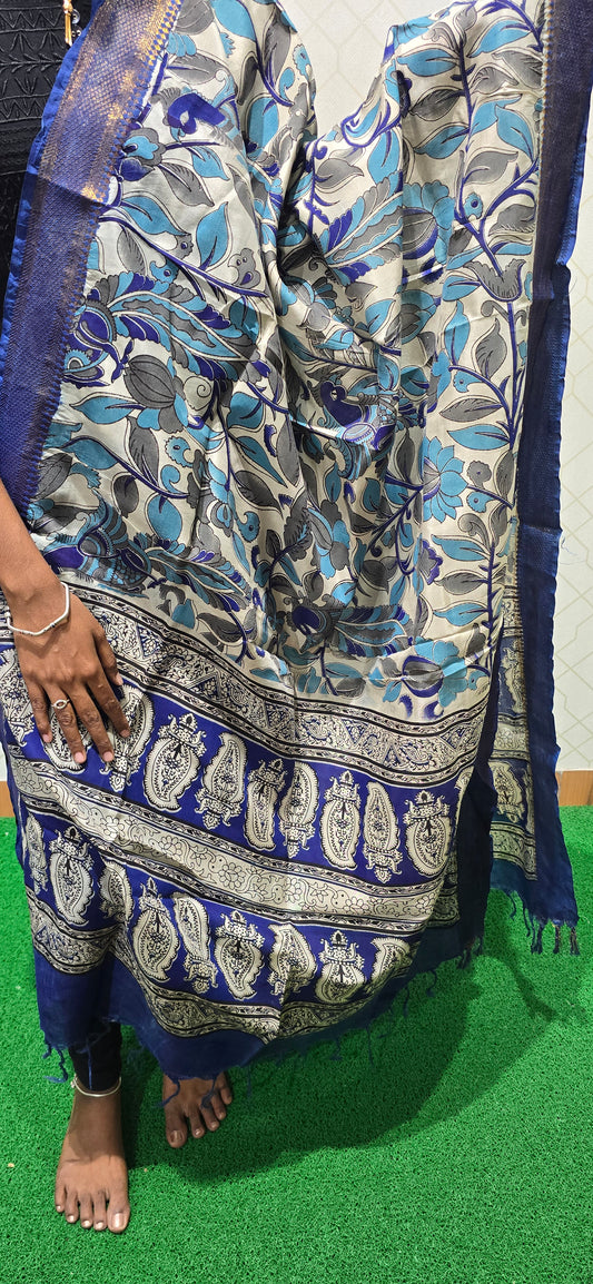Chennuri Kalamkari Silk Dupatta P08