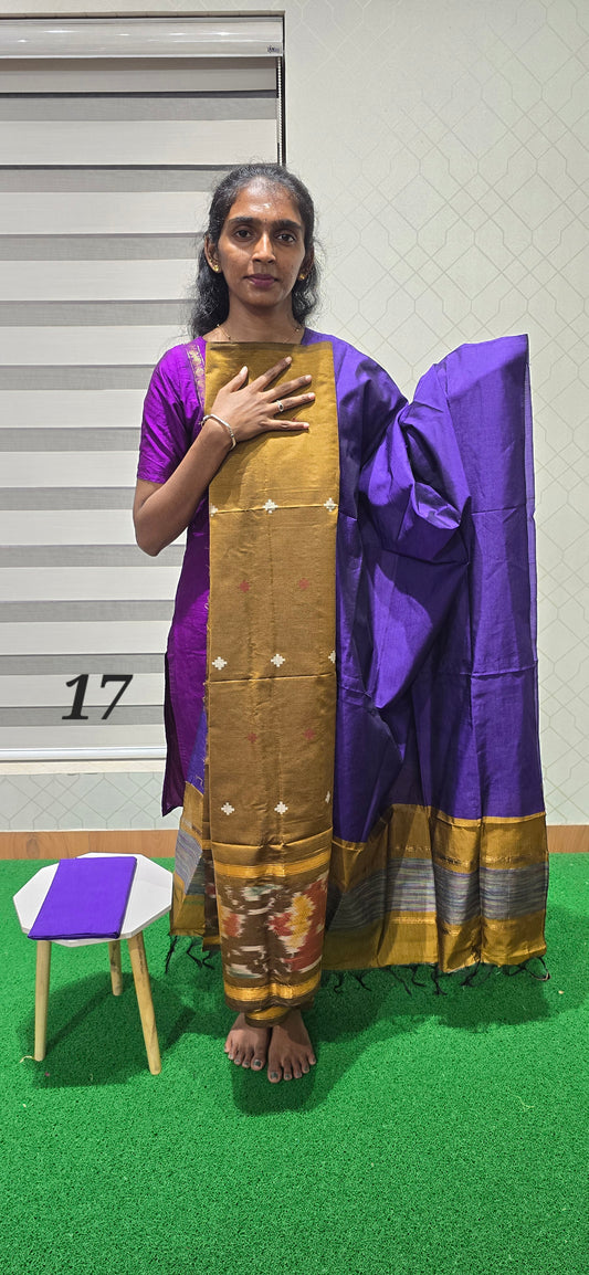 Pochampalli Ikkat Sico with border dupatta - PIS17