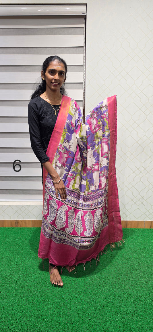 Chennuri Kalamkari Silk Dupatta - P06