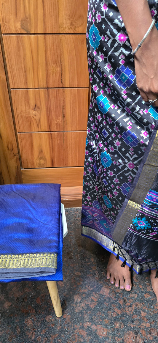 Black Base Patola Silk - BP07