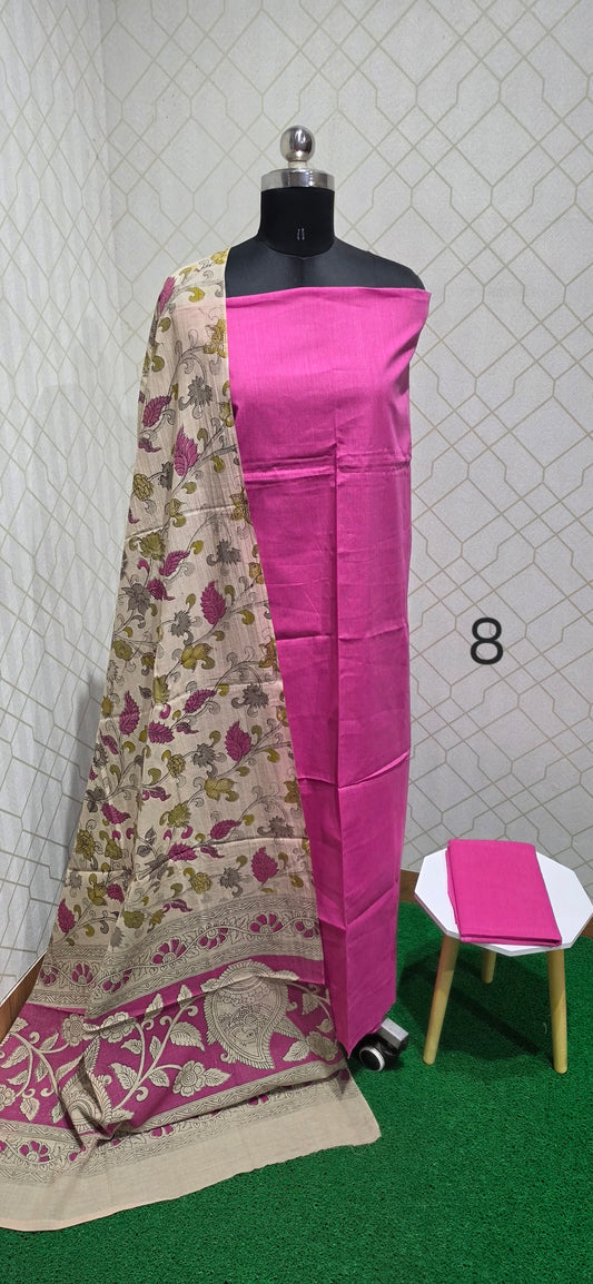 Nagari Special Kalamkari 3 piece Cotton suit - 08