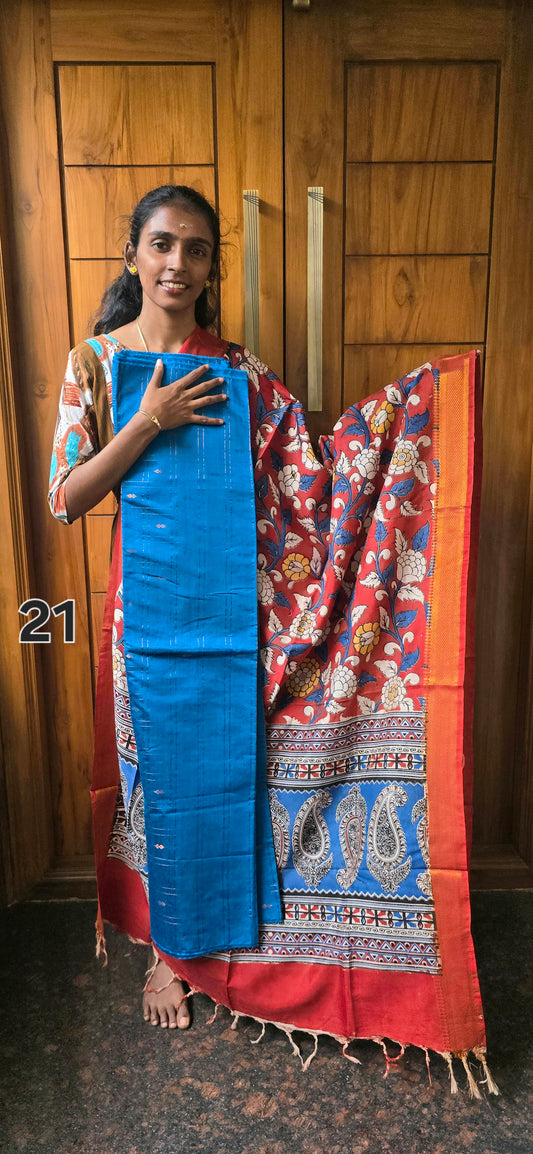 Raw silk with Chennuri silk Dupatta - RC21