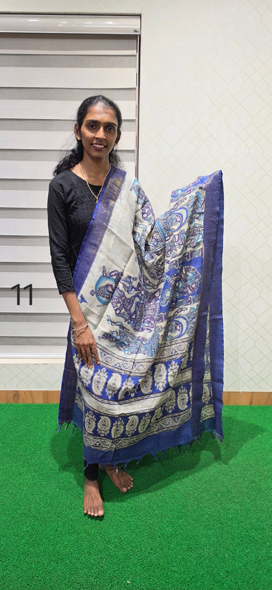 Chennuri Kalamkari Silk Dupatta - P11
