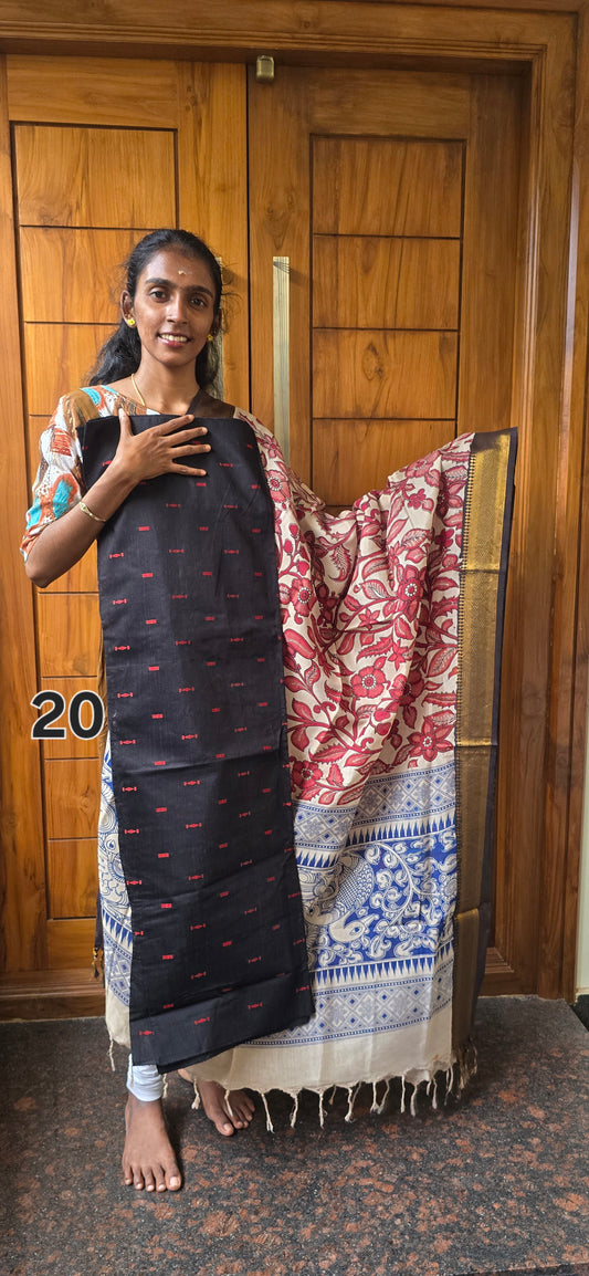 Raw silk with Chennuri silk Dupatta - RC20