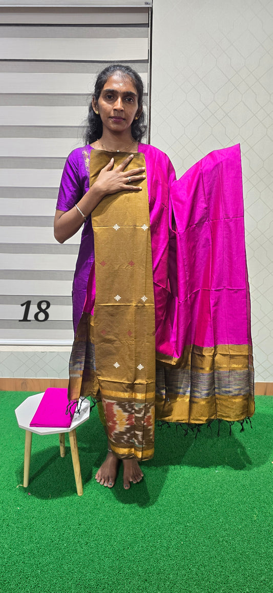 Pochampalli Ikkat Sico with border dupatta - PIS18