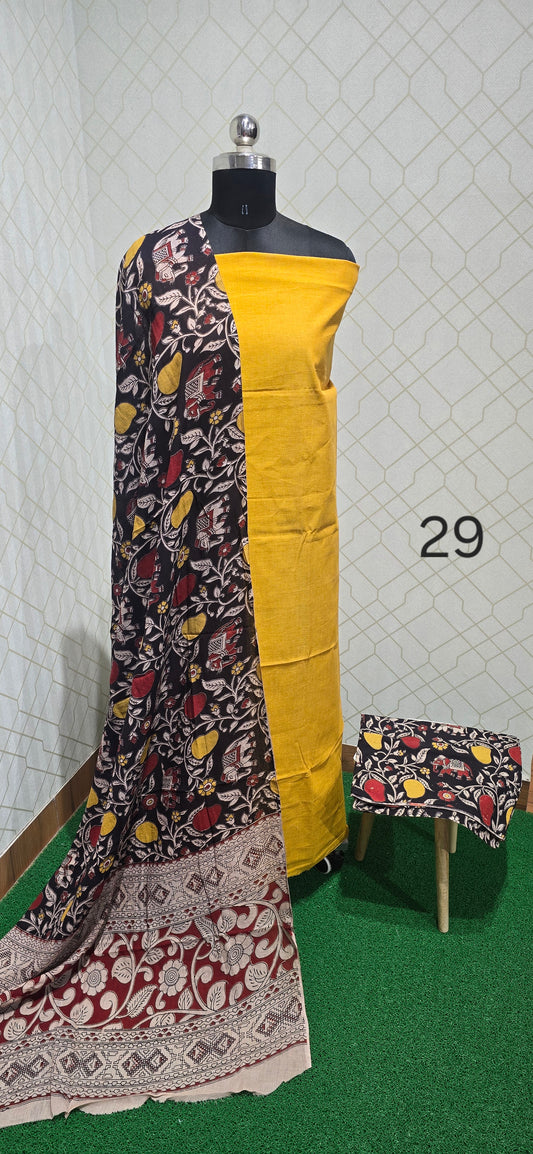 Kalamkari 3 piece Cotton suit - 29