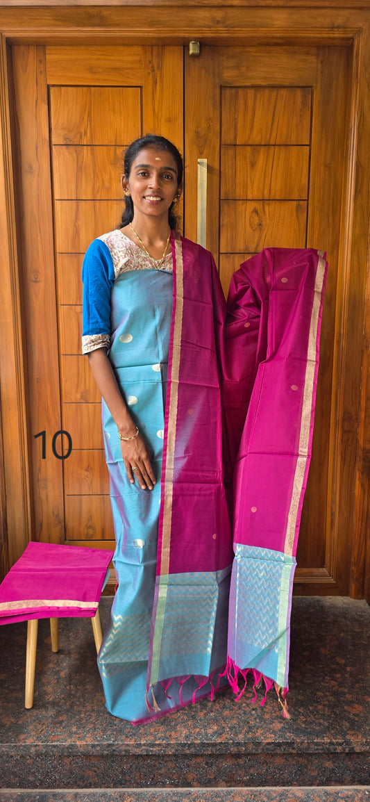 Pure Silk Cotton Suit  - 10