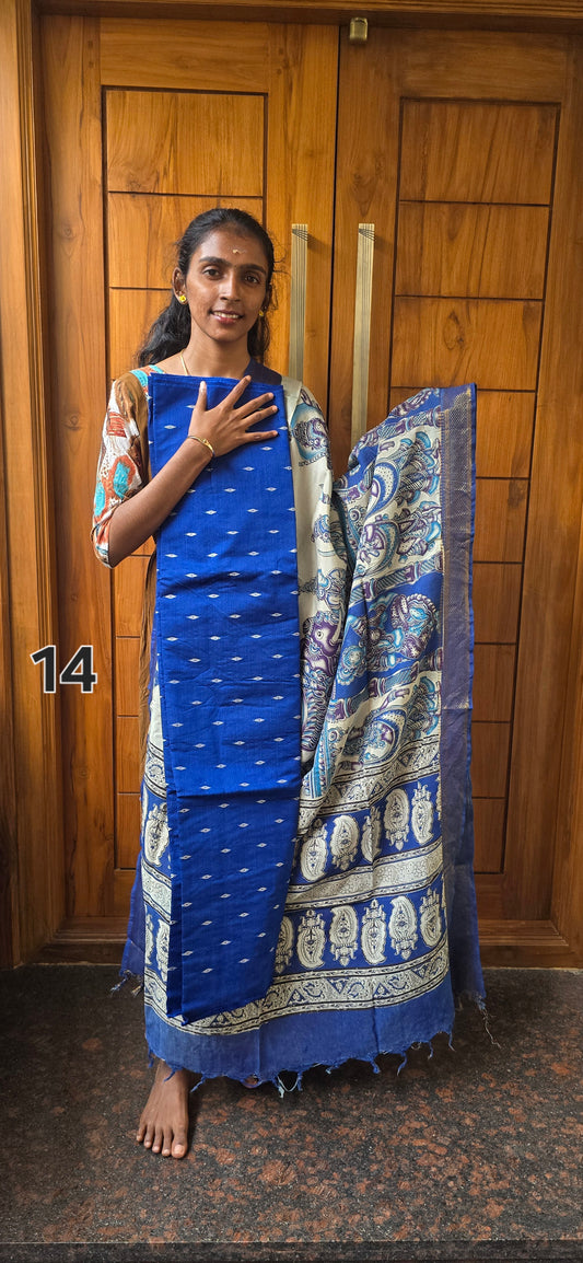 Raw silk with Chennuri silk Dupatta - RC14