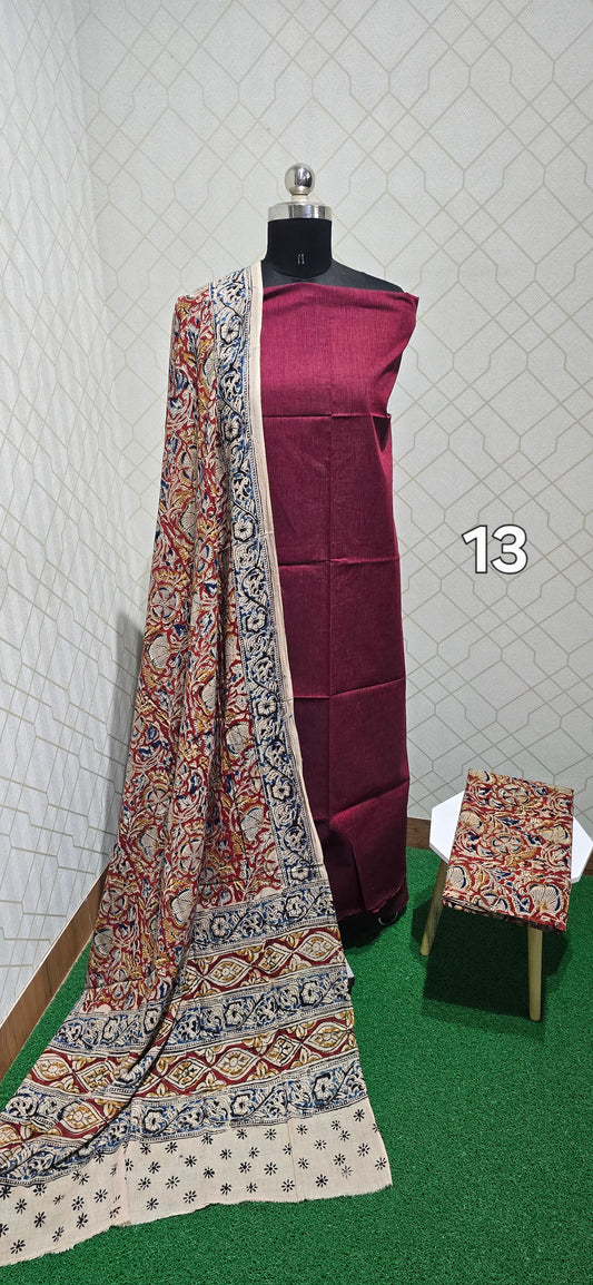 Kalamkari 3 piece Cotton suit - 13