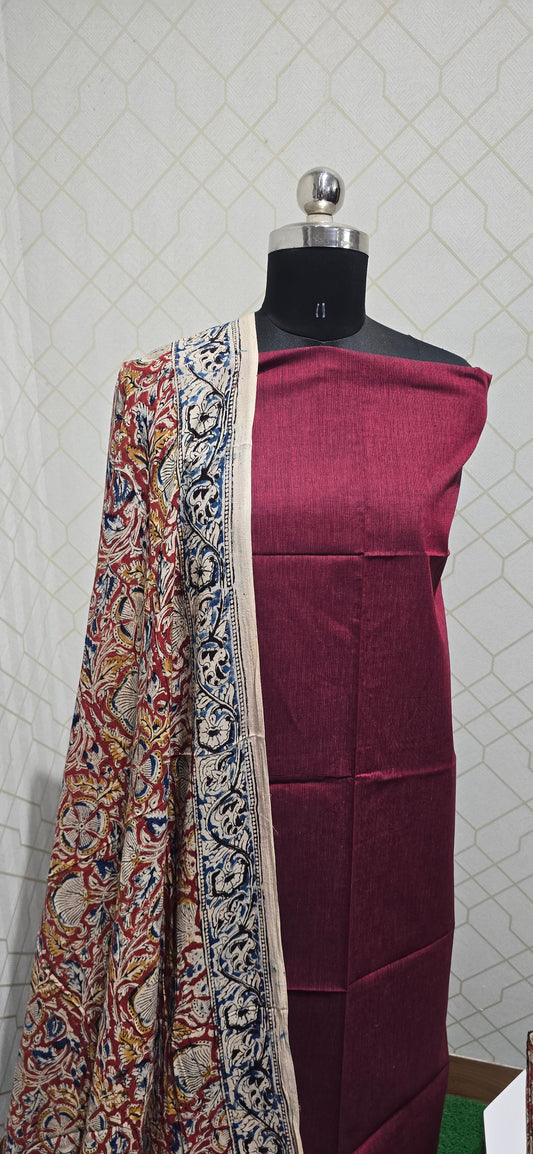 Kalamkari 3 piece Cotton suit - 13