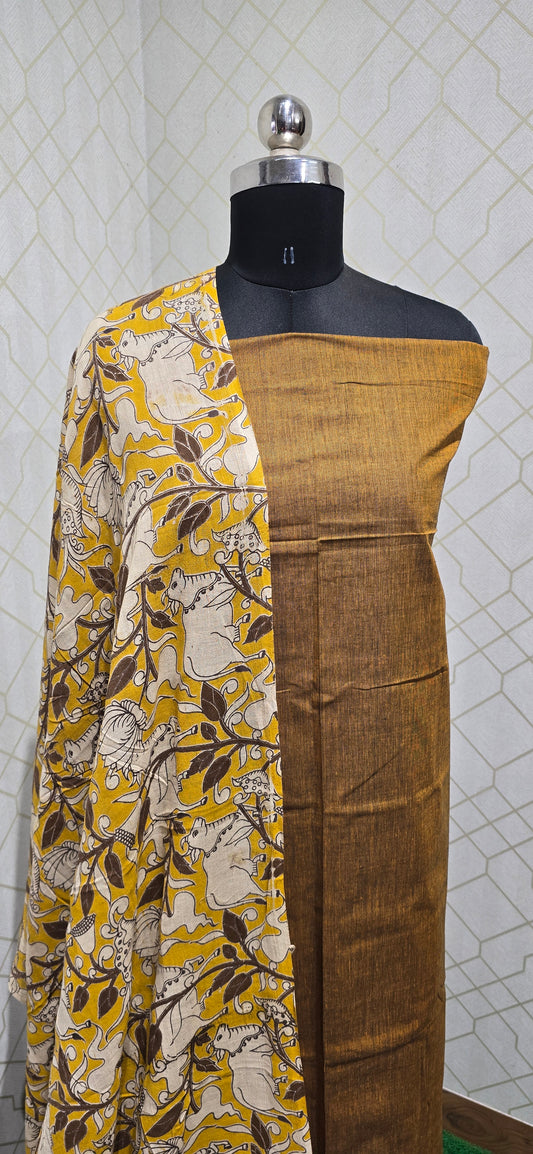 Kalamkari 3 piece Cotton suit - 10
