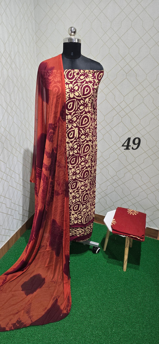 Bathik Cotton Suit - 49