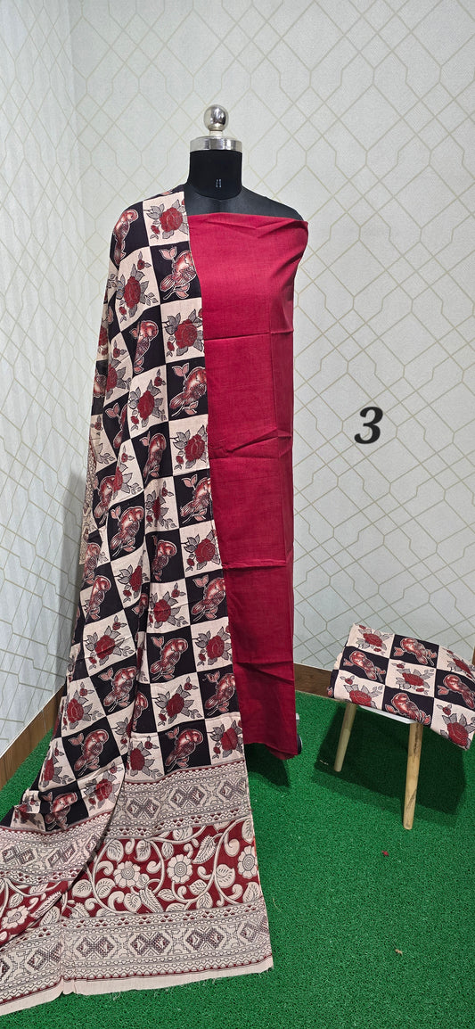 Kalamkari 3 piece Cotton suit - SKC03