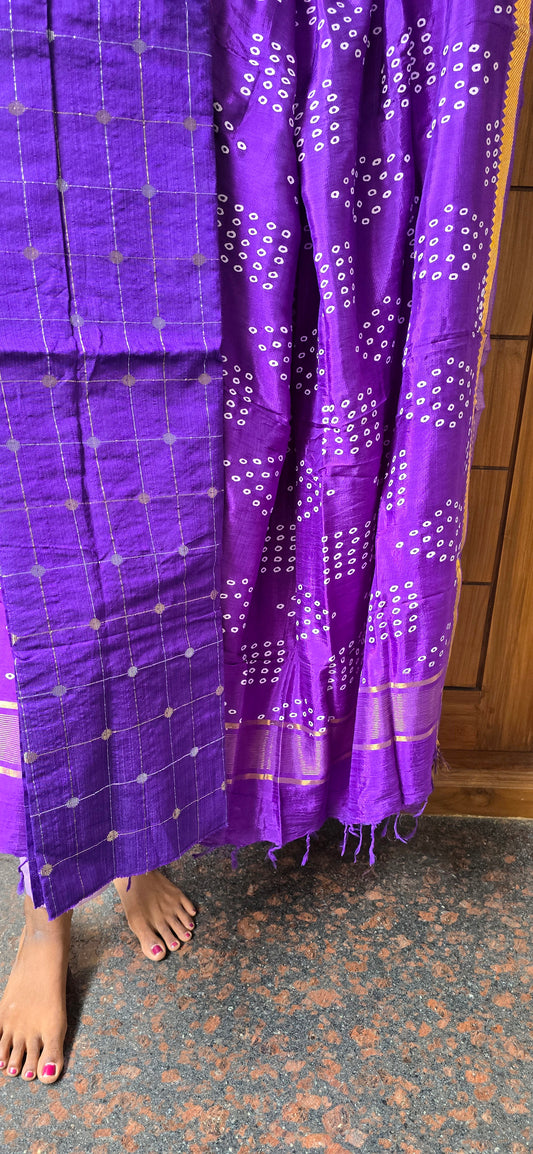 Raw silk with Chennuri silk Dupatta - RC27