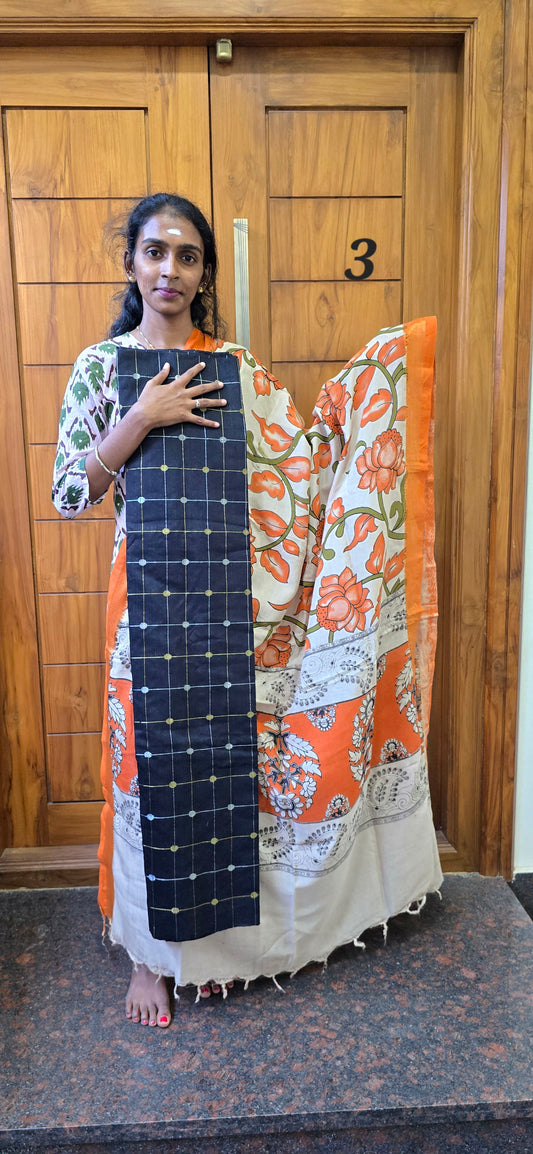 Raw silk with Chennuri silk Dupatta - RC03