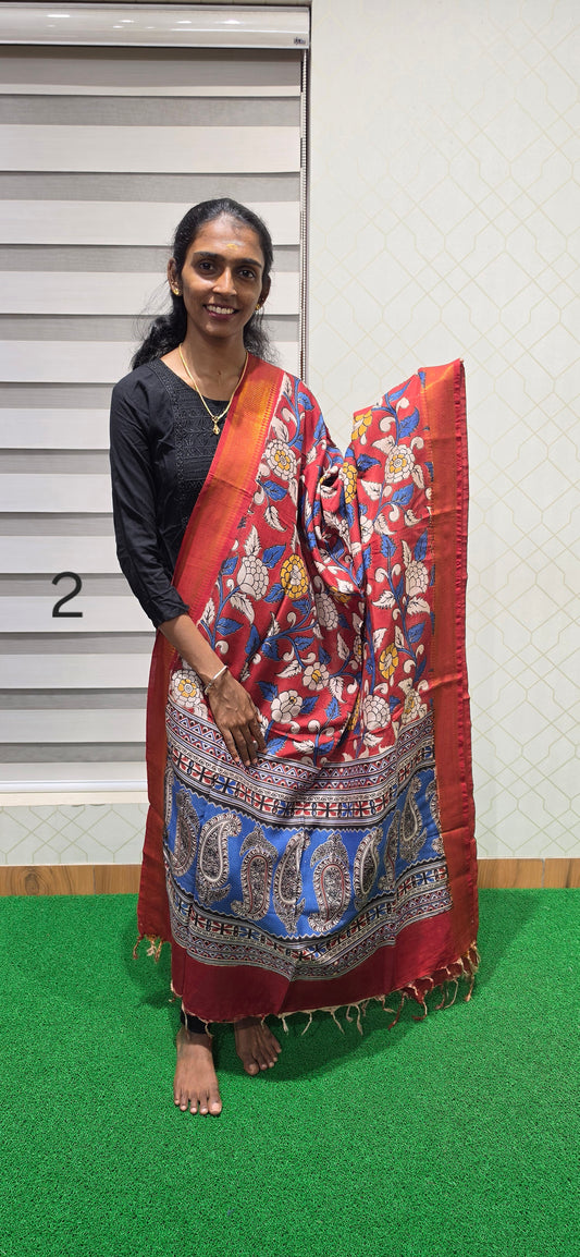 Chennuri Kalamkari Silk Dupatta - P02