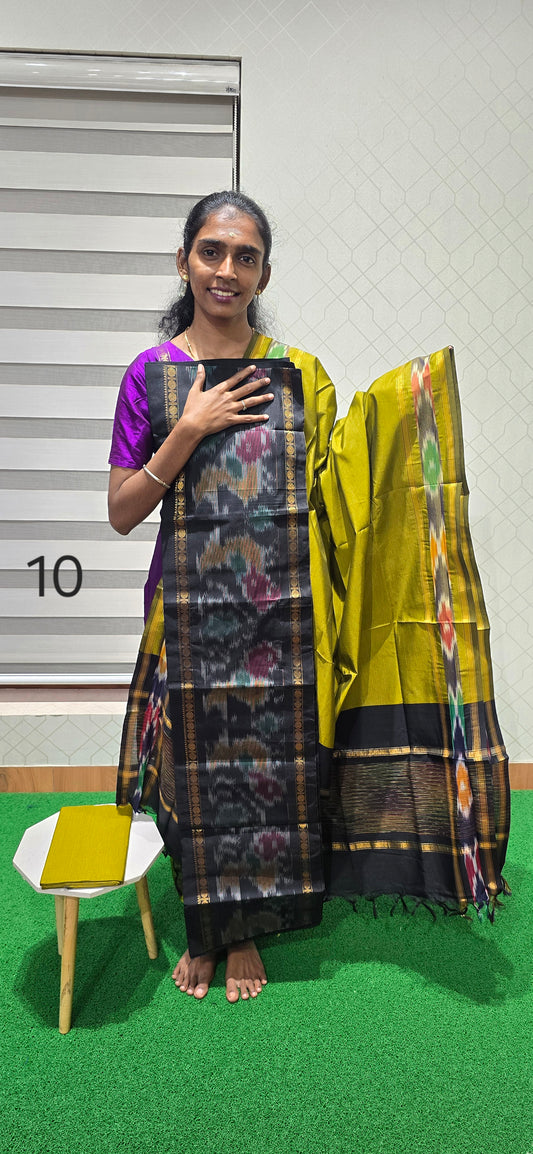 Pochampalli Ikkat Sico with border dupatta - PIS10