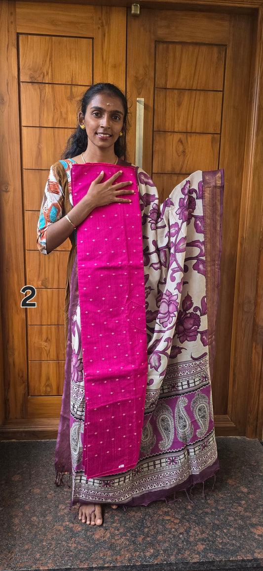 Raw silk with Chennuri silk Dupatta - RC02