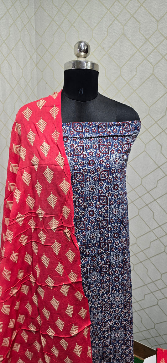 Ajrakh Cotton Suit - 21