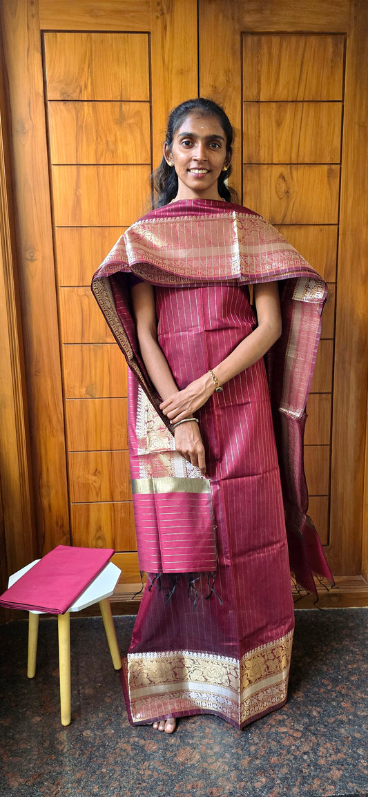 Semi Silk Cotton Suit  - 04