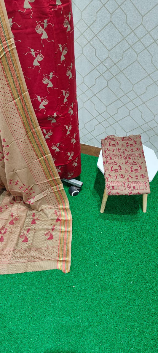 2.5 mtrs Office Wear Warli Cotton Salwar - 06