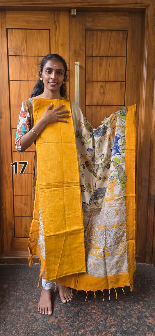 Raw silk with Chennuri silk Dupatta - RC17